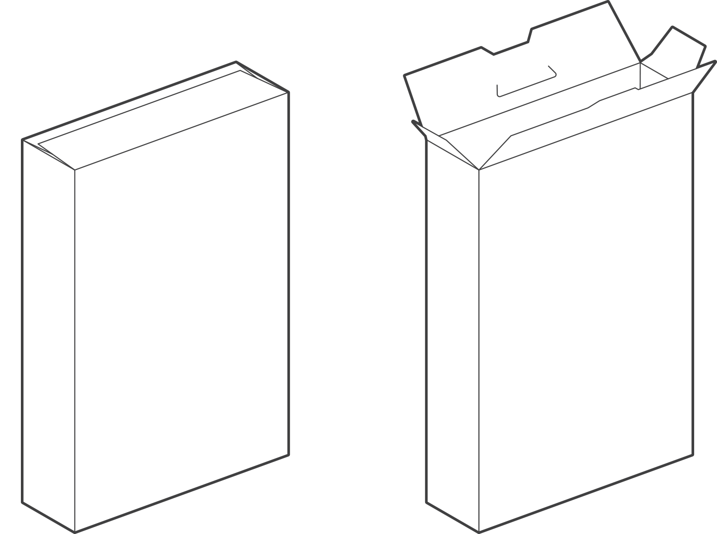 A drawing of this type of packaging