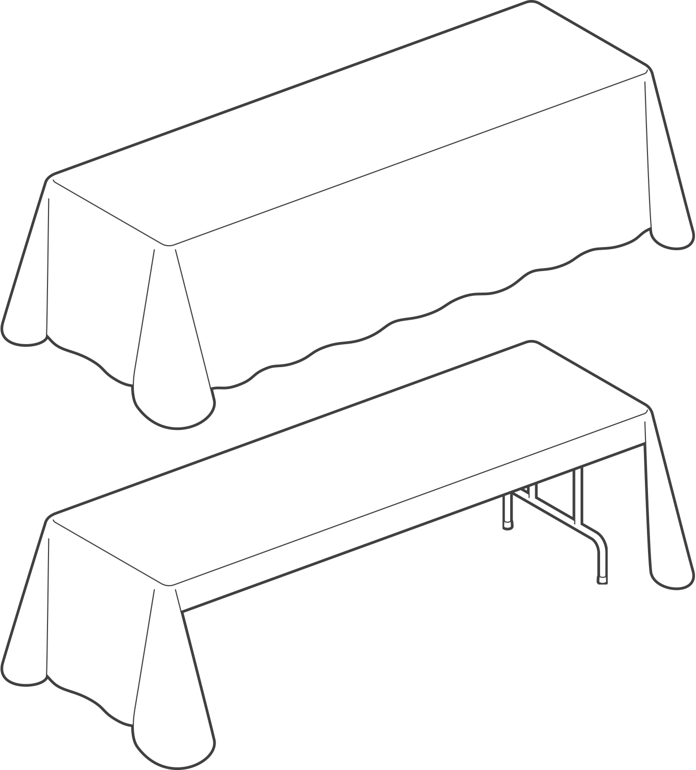 A drawing of this type of tablecloth